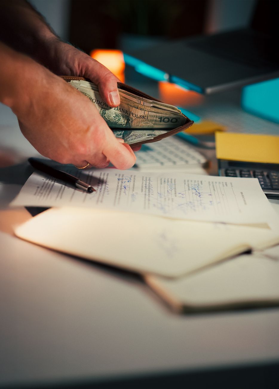 Business professional auditing Canadian tax reports